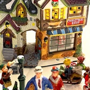 Vintage 18 piece Christmas village